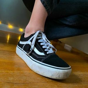Black platform vans